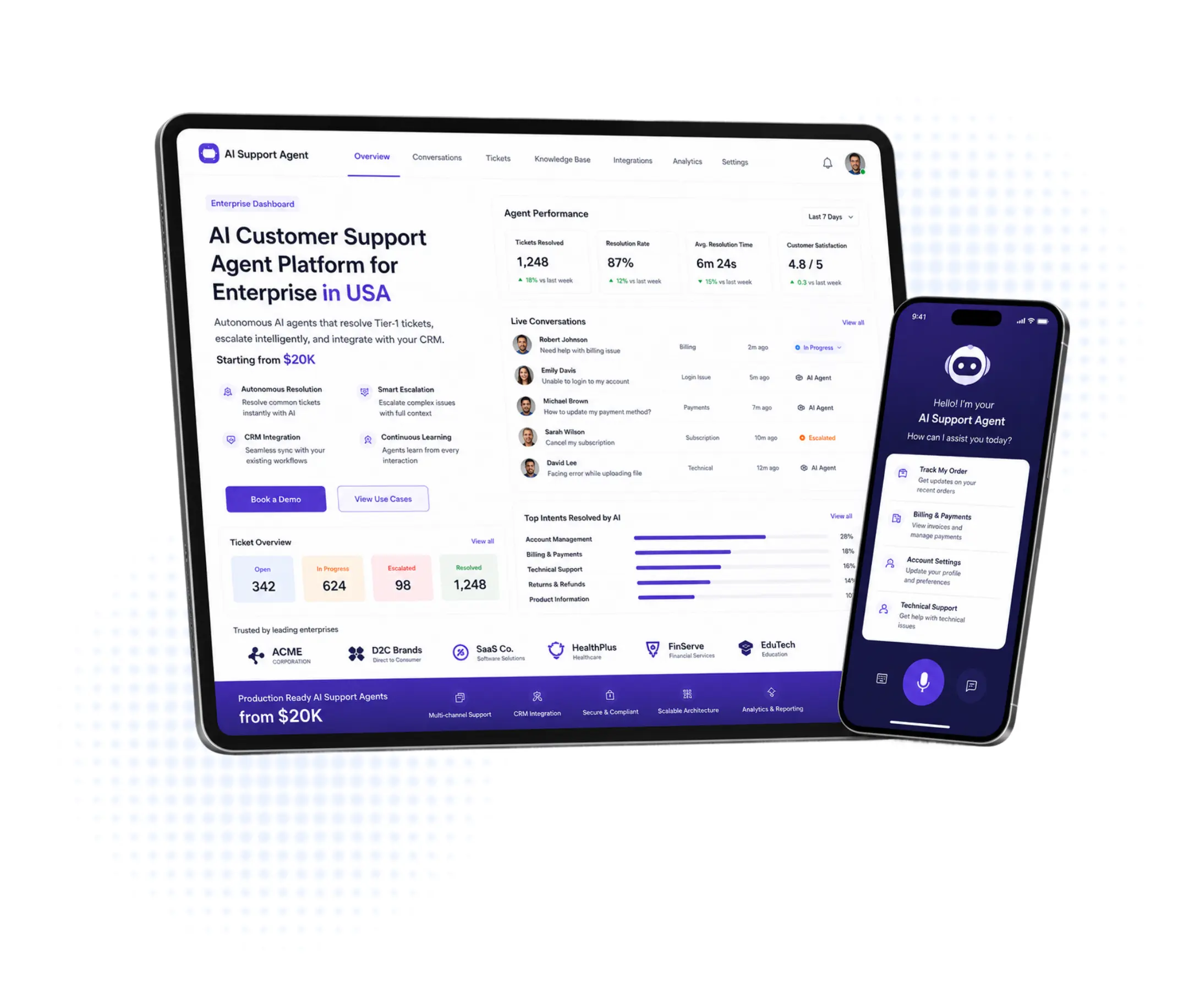 AI Customer Support Agent Development for Enterprise (USA)