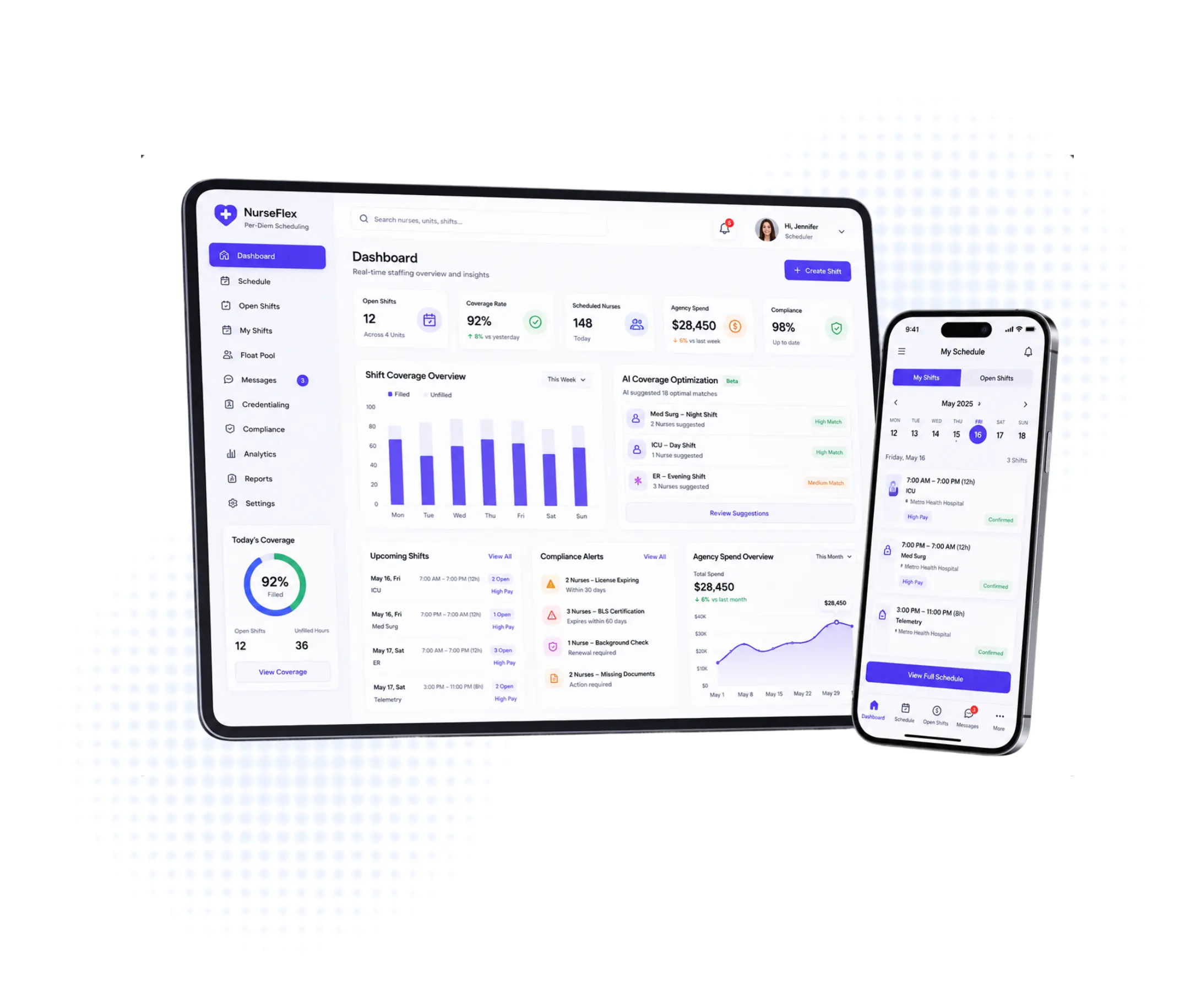 Per-Diem Nurse Scheduling Software Development in USA