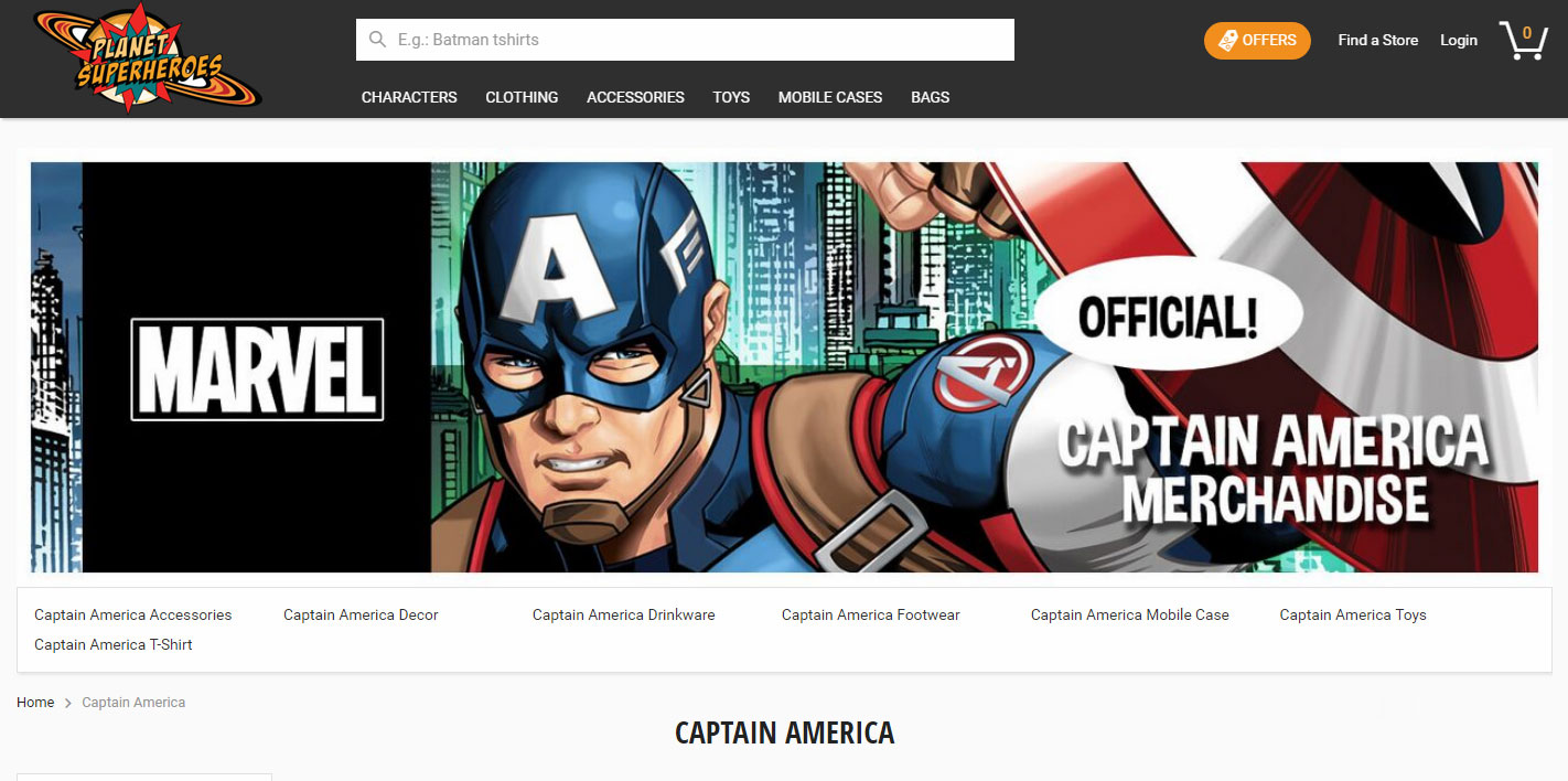 Planet Superheros Captain America
