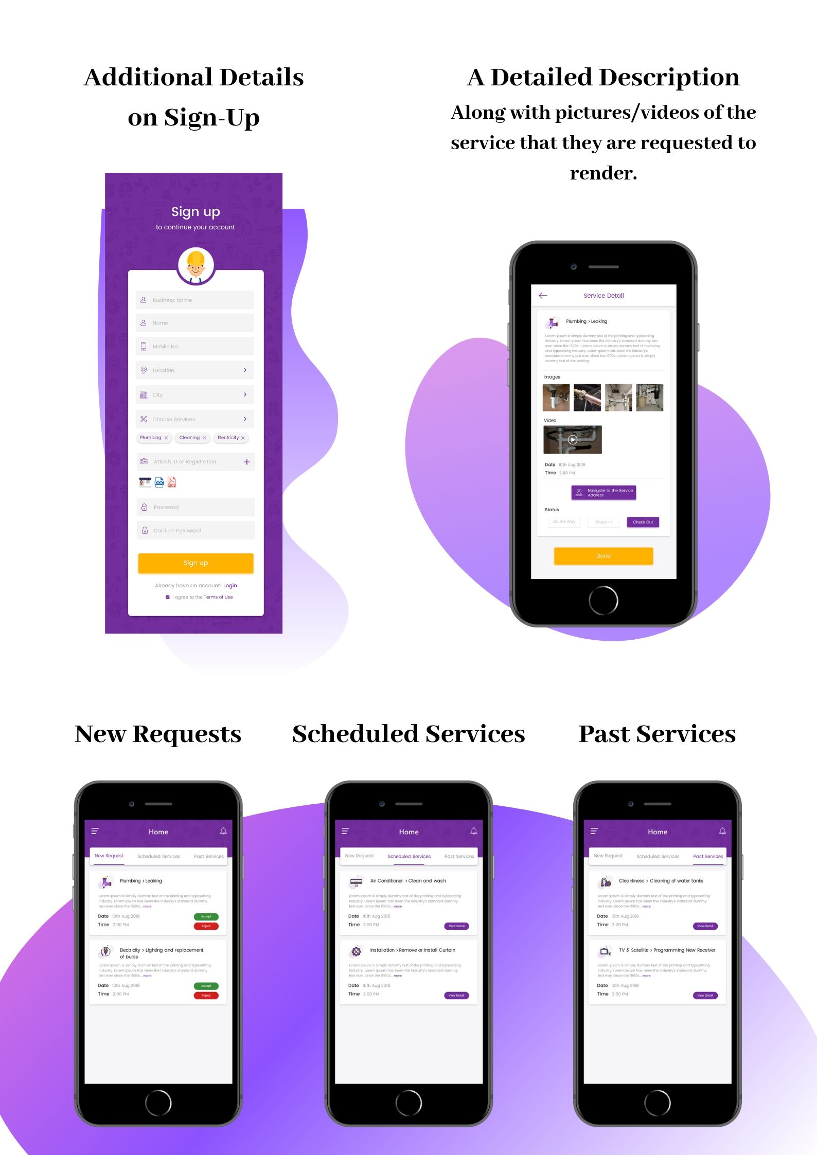 mobile app for booking service providers