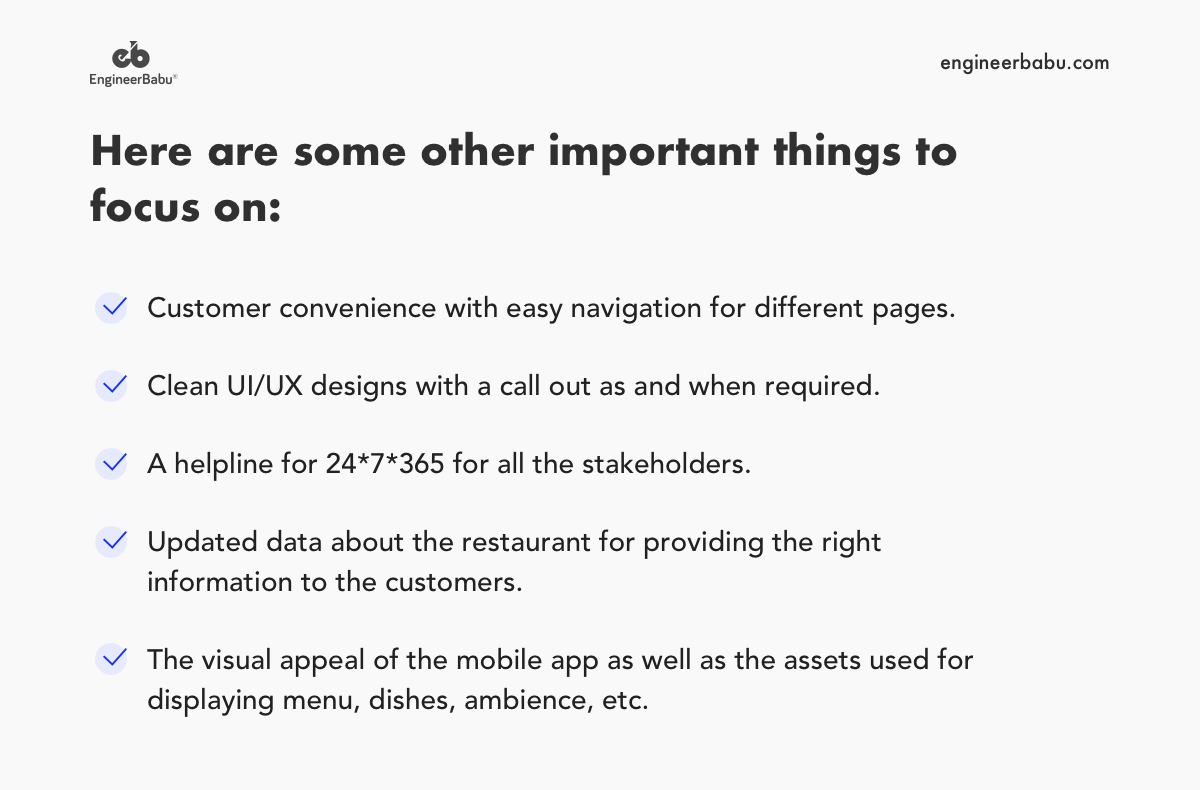 Important things to build a Food Delivery App