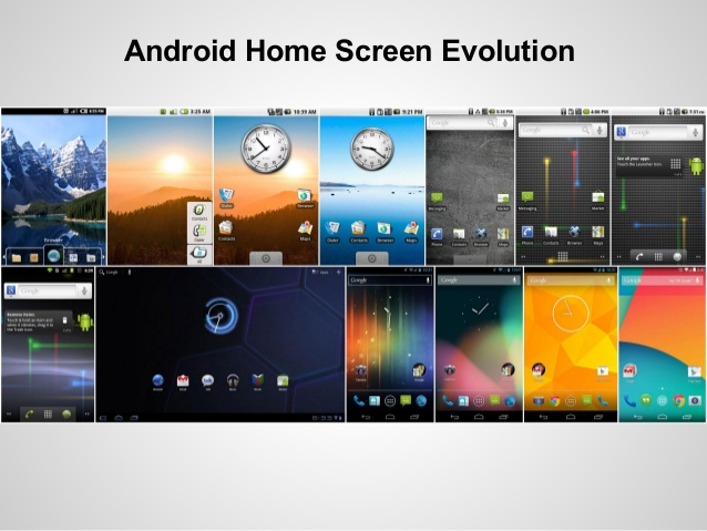 home screen evolution of android versions