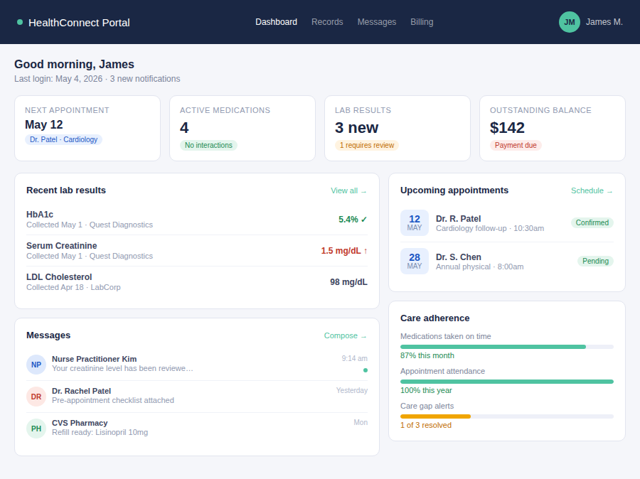01 patient portal dashboard
