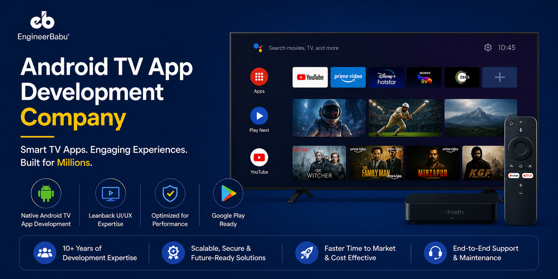 Android TV App Development Company | Build Smart TV Apps — EngineerBabu