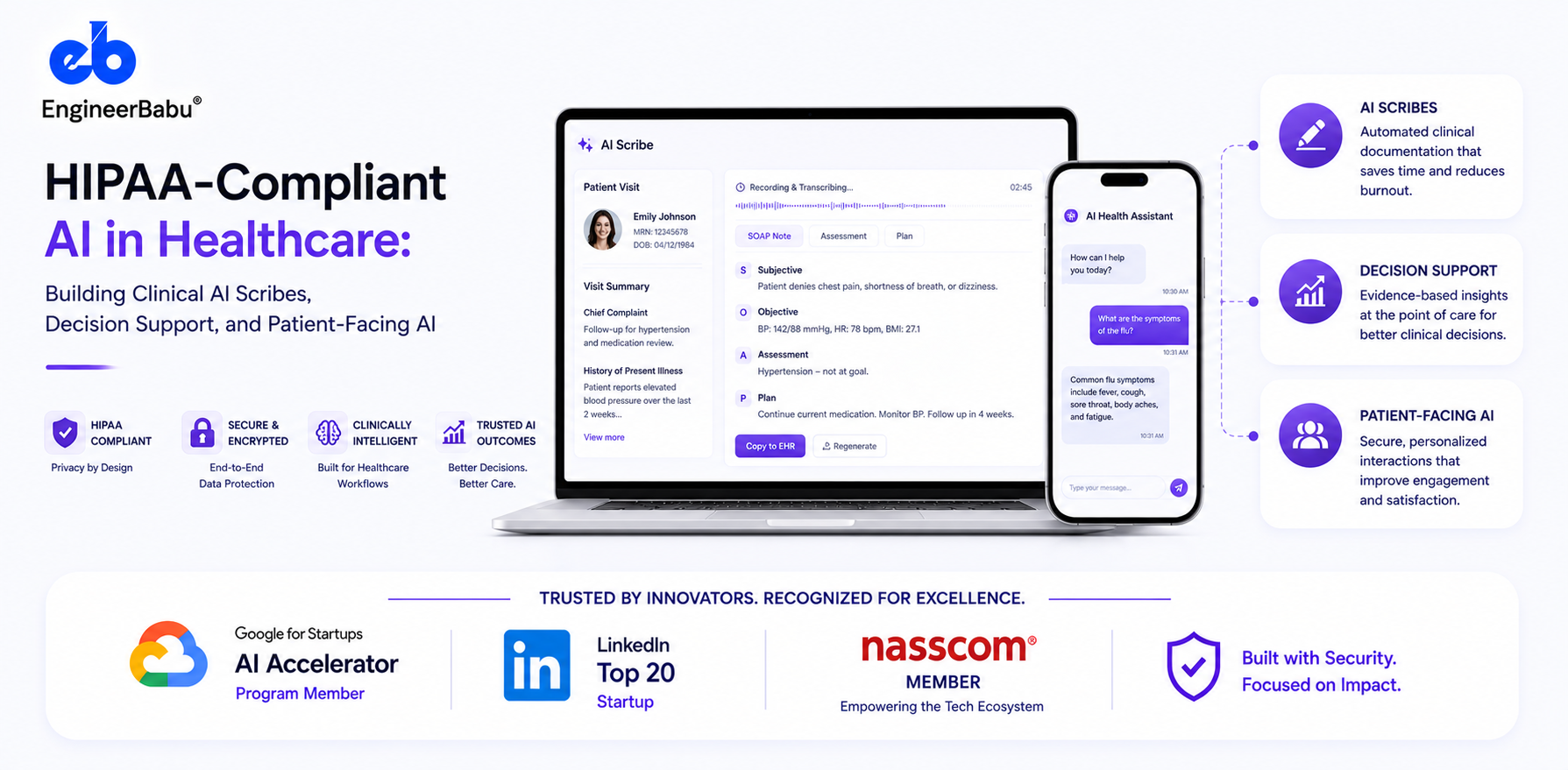 HIPAA-Compliant AI in Healthcare: Building Clinical AI Scribes, Decision Support, and Patient-Facing AI