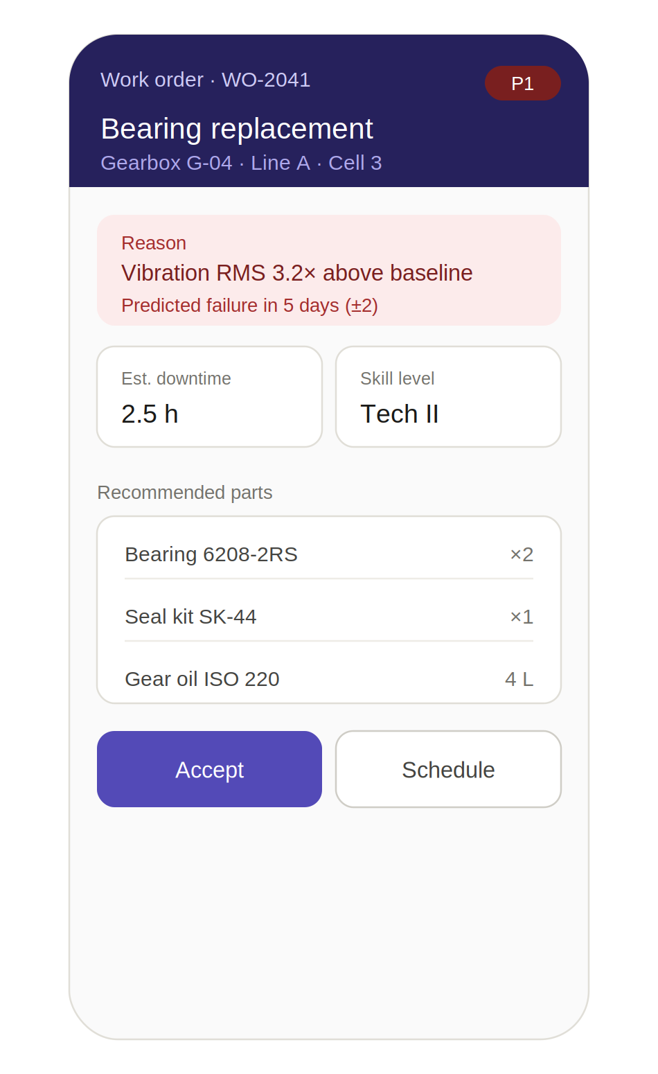 2 technician work order app