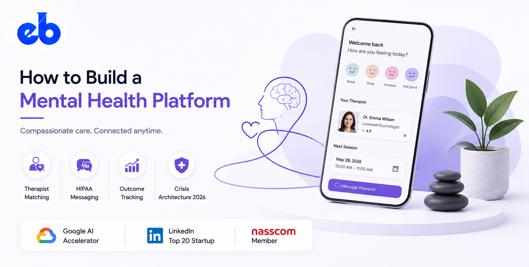 How to Build a Mental Health Platform – Therapist Matching, HIPAA Messaging, Outcome Tracking, Crisis Architecture 2026
