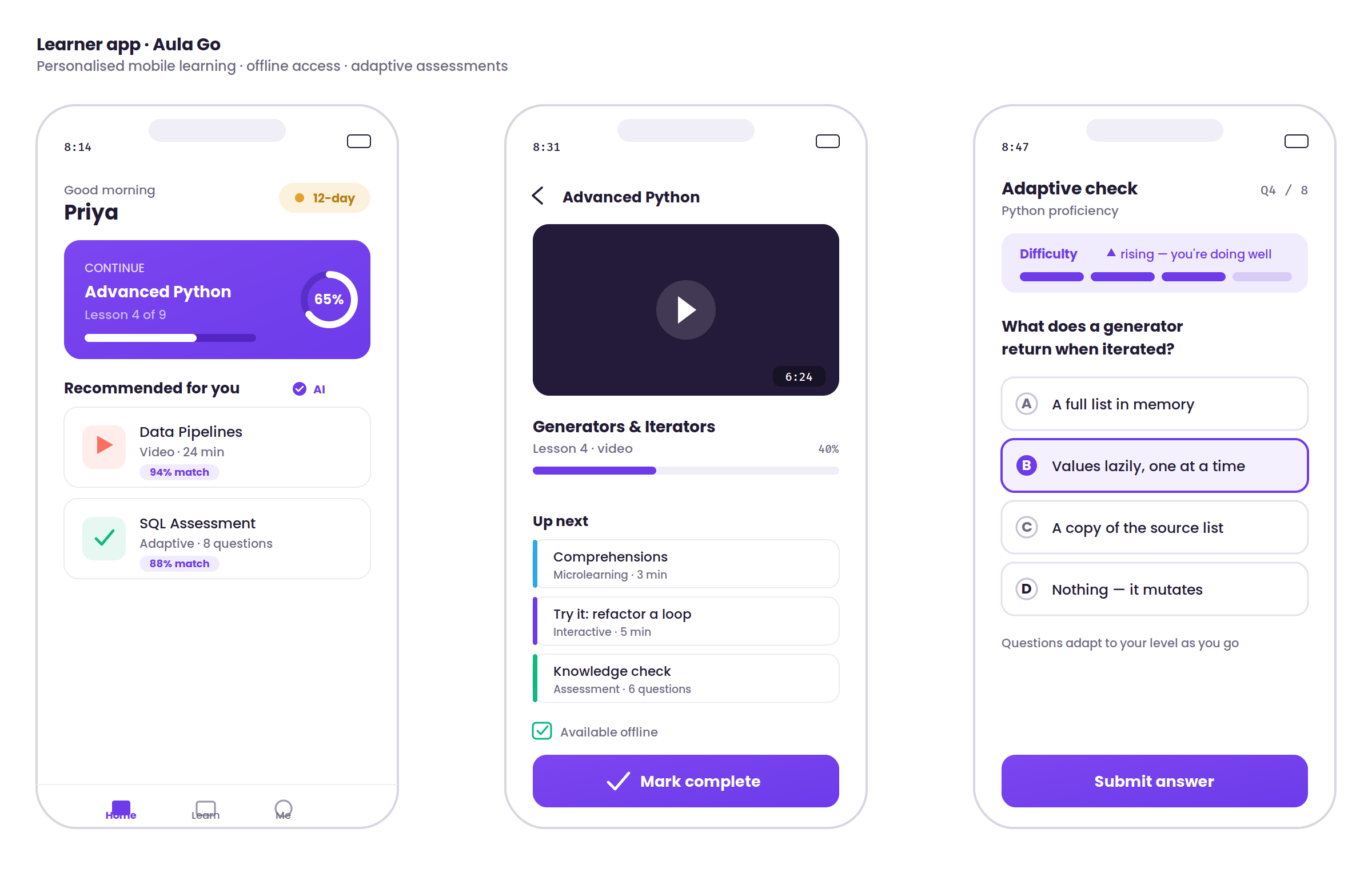 3 lms learner app