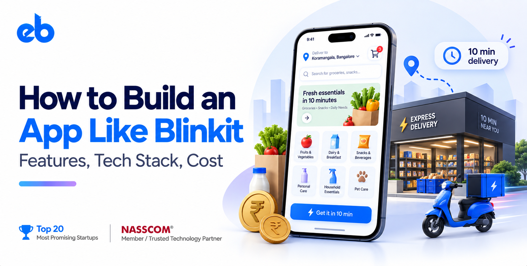 How to Build an App Like Blinkit: Features, Tech Stack, Cost (2026)